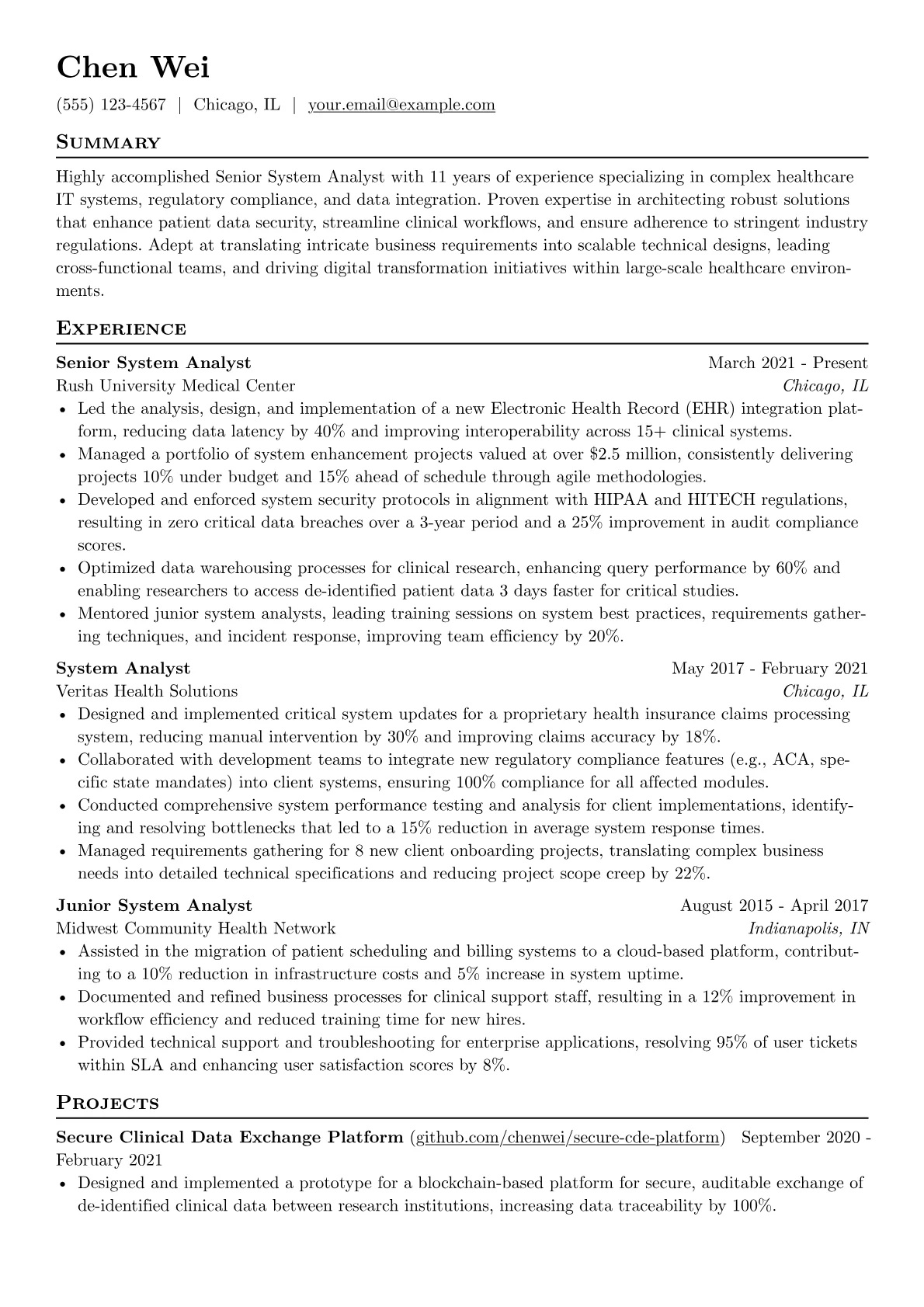 Senior System Analyst version - Page 1