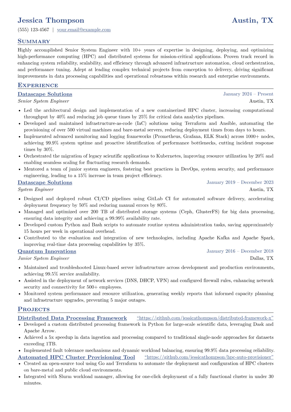 HPC & Distributed Systems version - Page 1