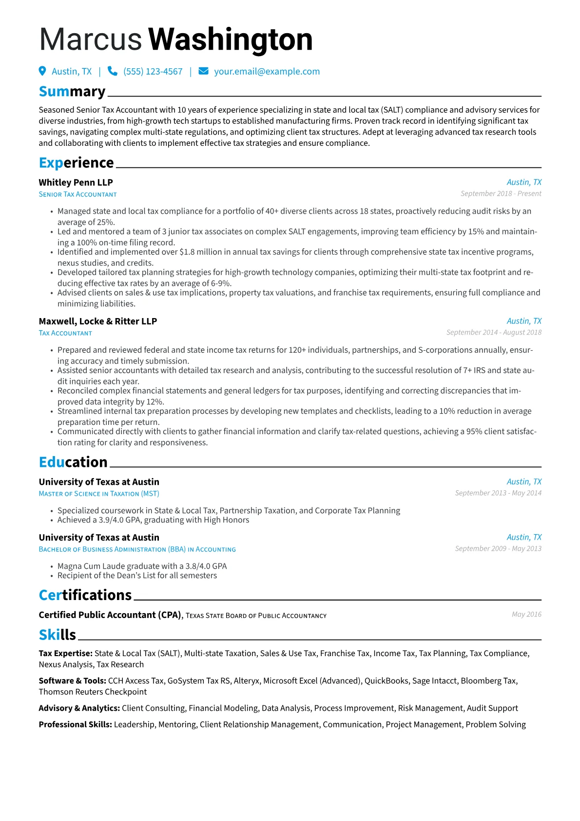 Senior Tax Accountant version - Page 1