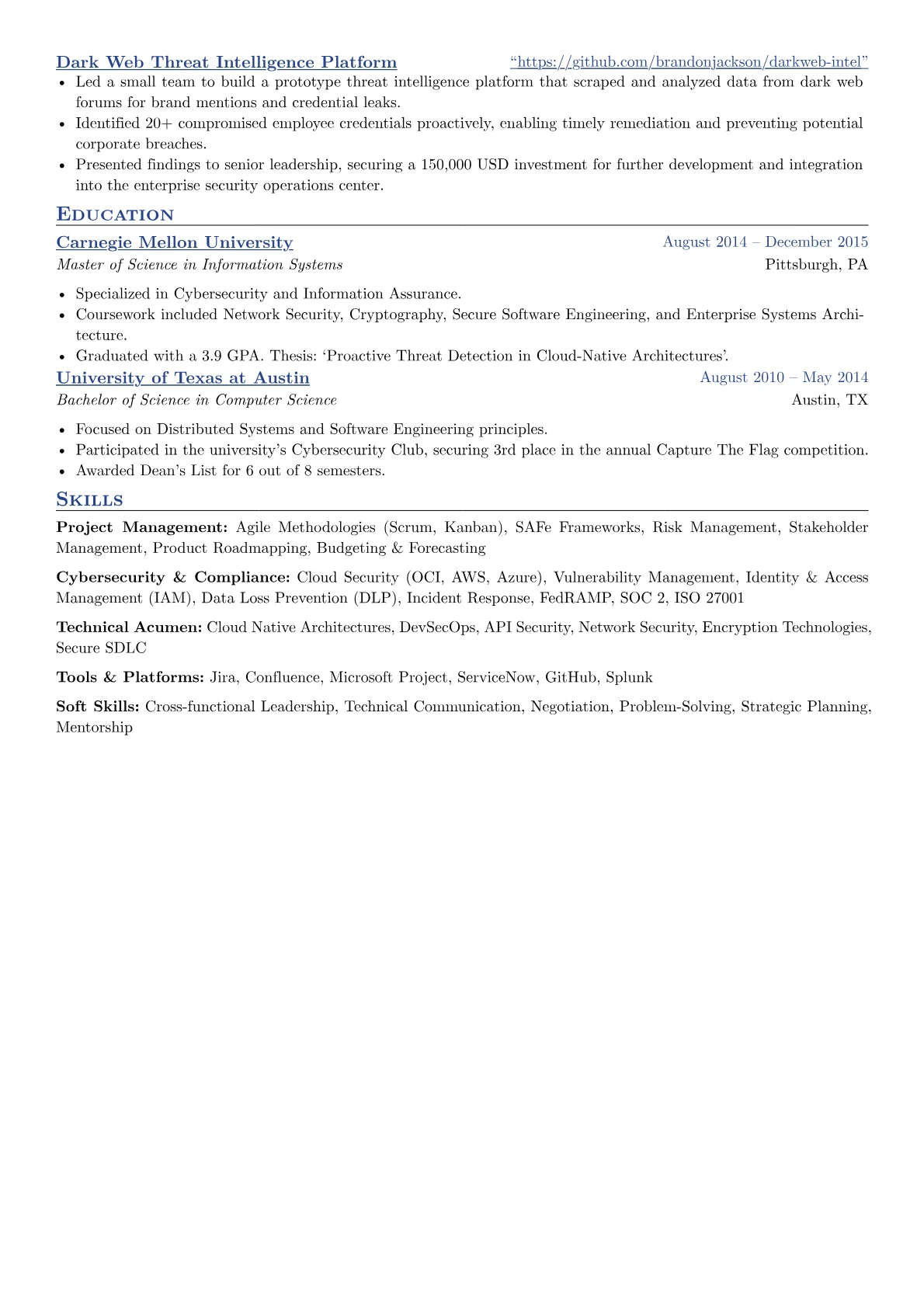 Senior Technical Project Manager resume example, Senior Technical Project, page 2