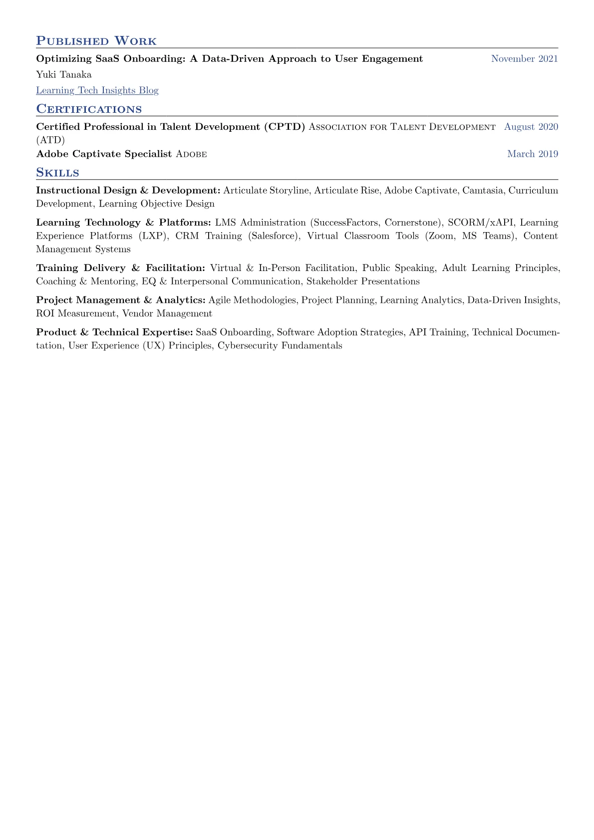Senior Trainer resume example, Senior Trainer - Tech/SaaS, page 2