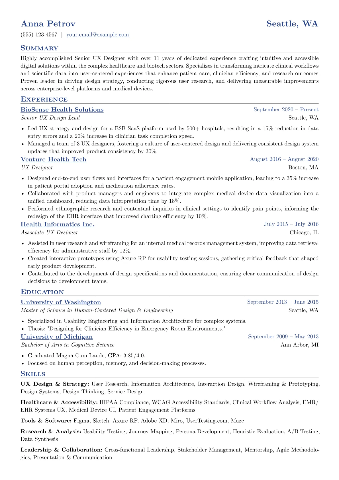Senior UX Designer version - Page 1