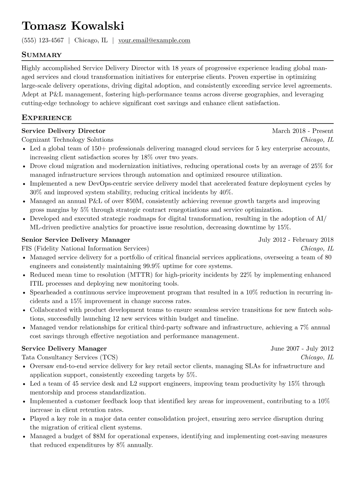 Service Delivery version - Page 1