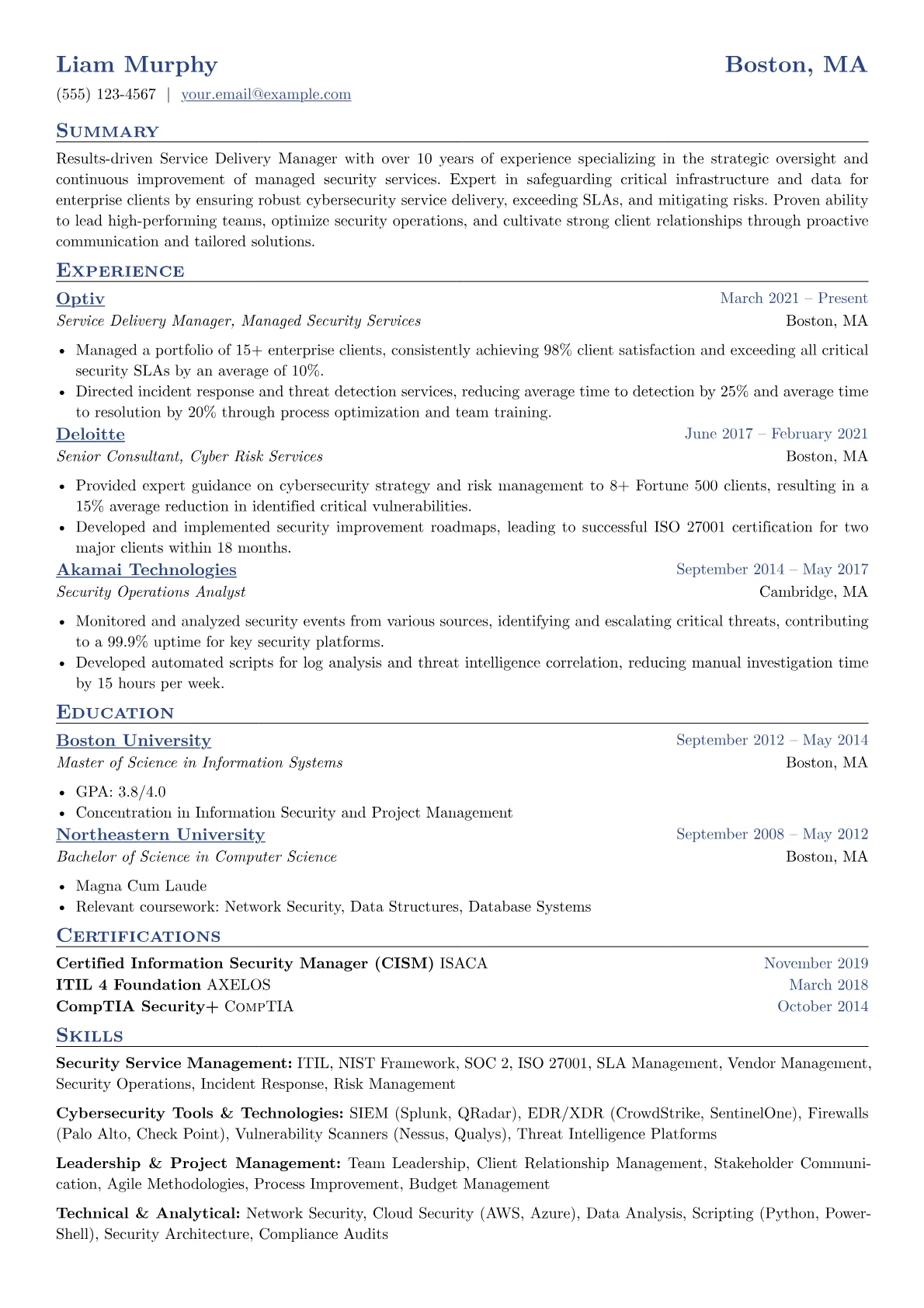Service Delivery Manager version - Page 1