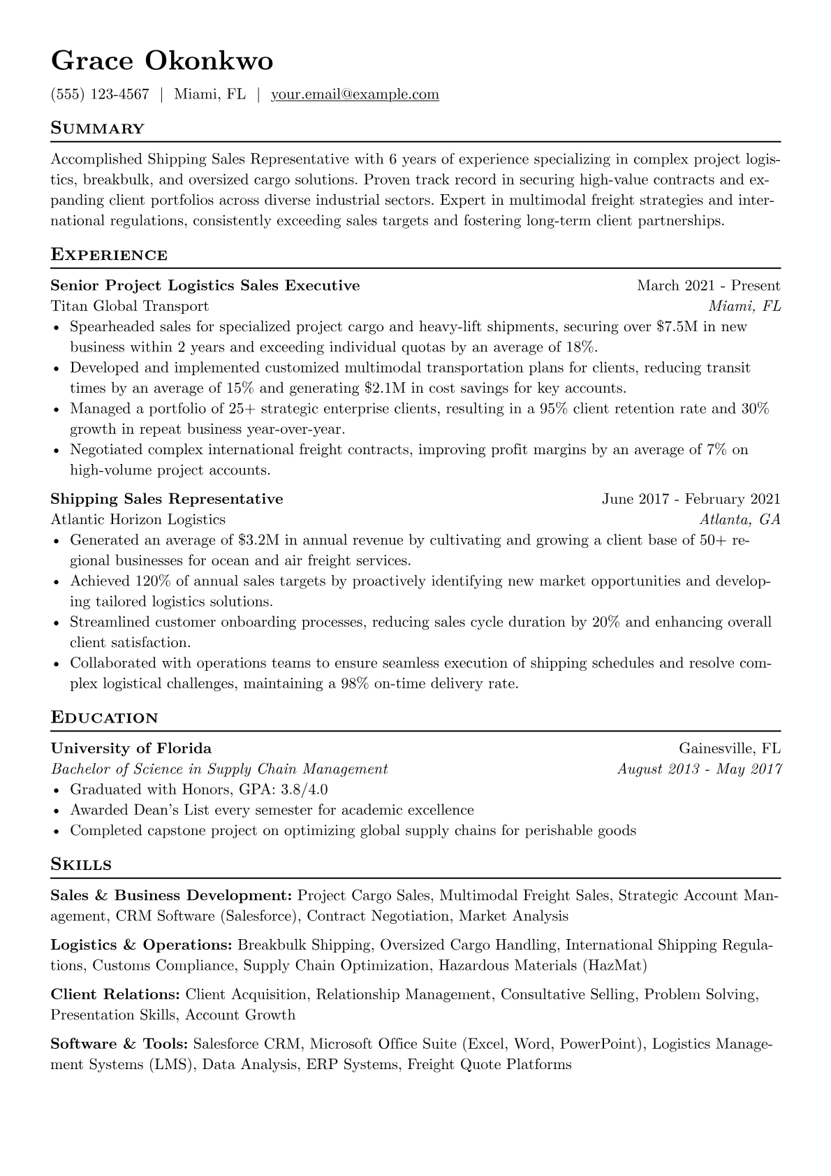 Project Logistics version - Page 1