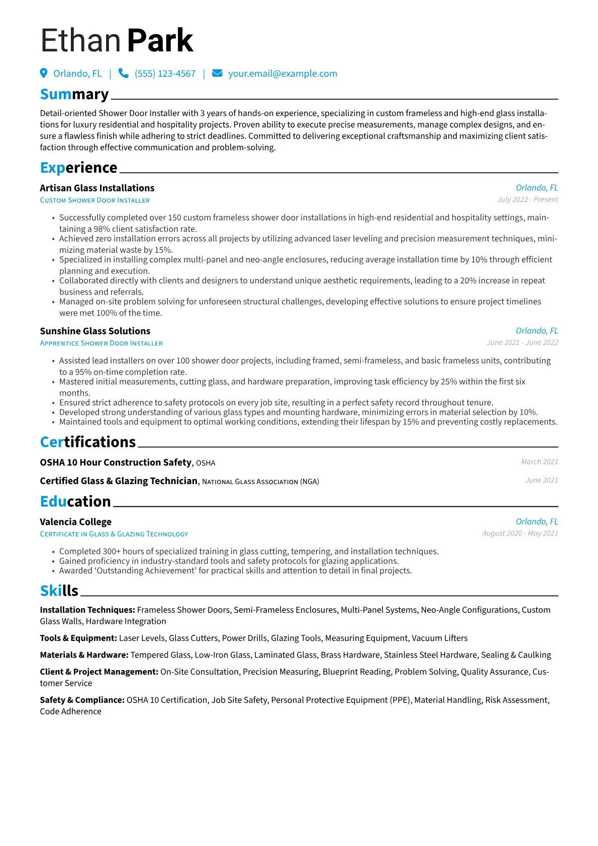 Shower Door Installer version - Page 1