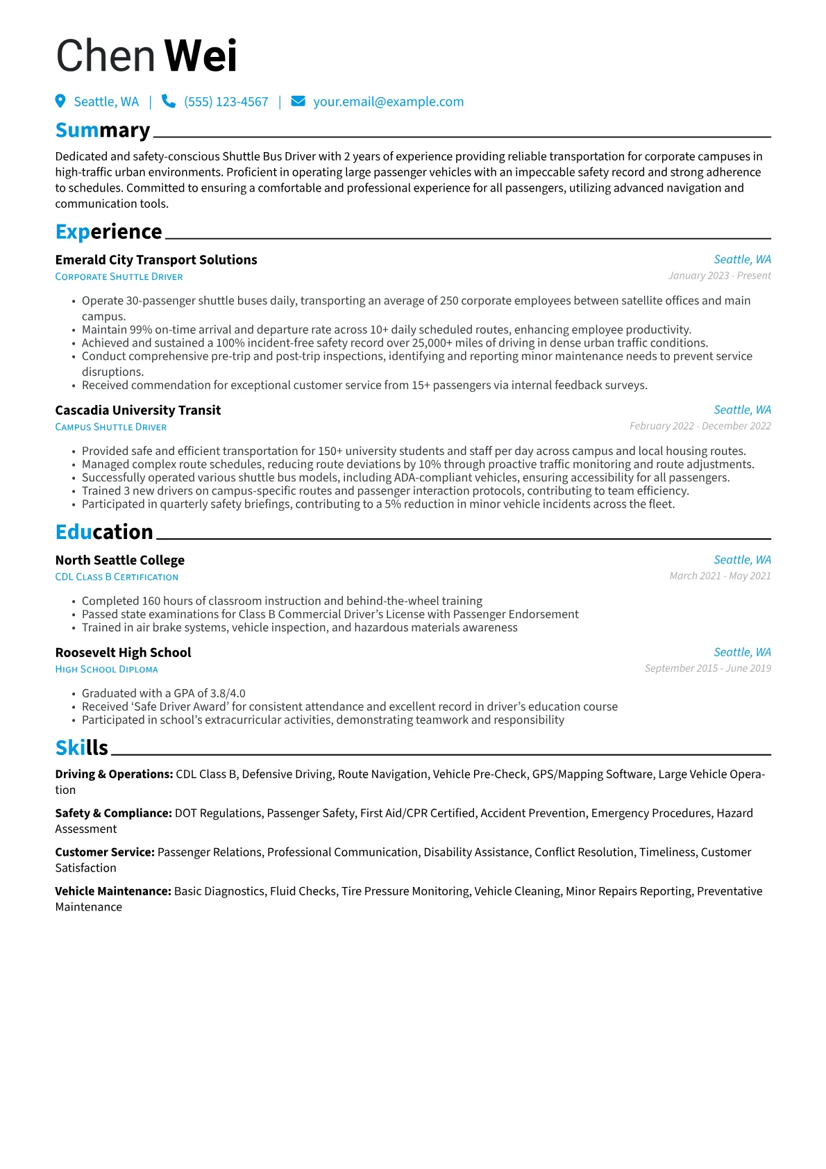 Corporate Shuttle Driver version - Page 1
