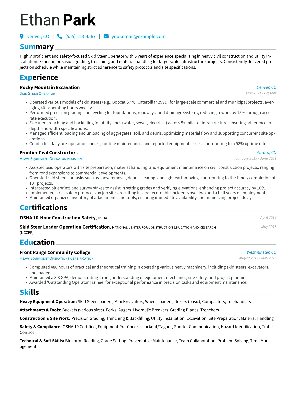 Skid Steer Operator version - Page 1