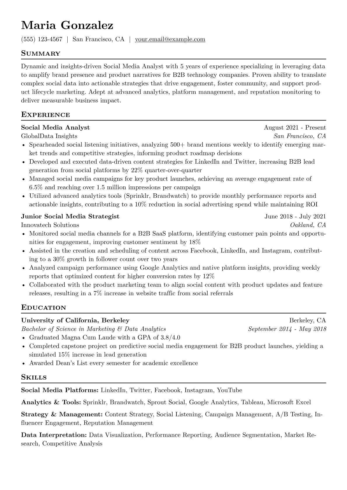 Social Media Analyst version - Page 1