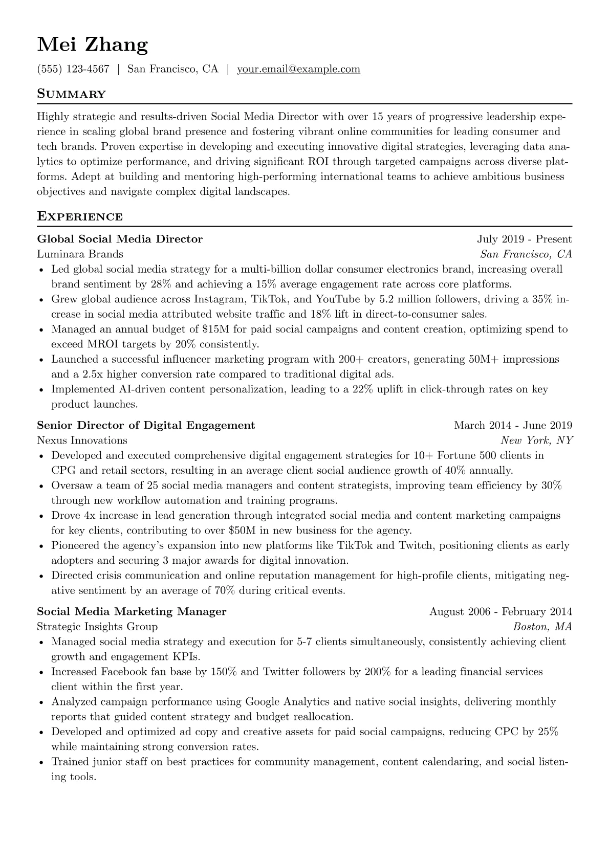 Social Media Director version - Page 1