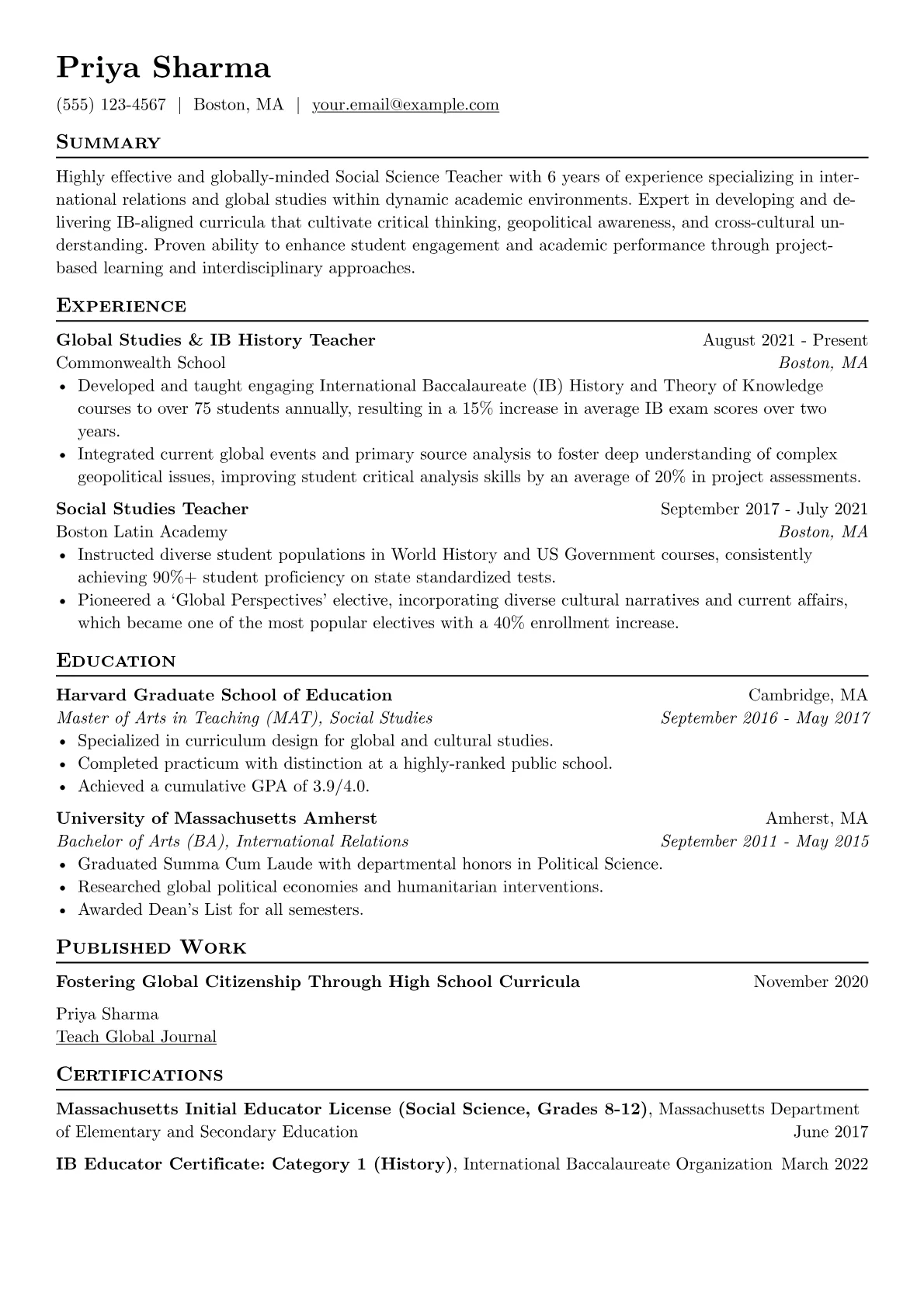 Global Studies Specialist version - Page 1