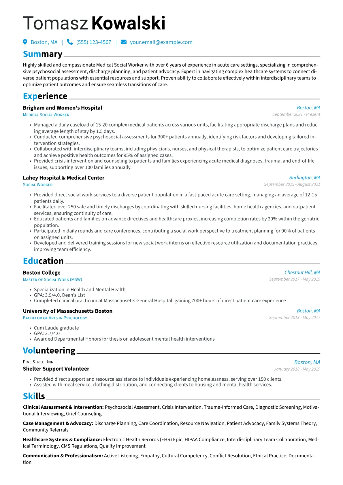 Medical Social Worker version - Page 1