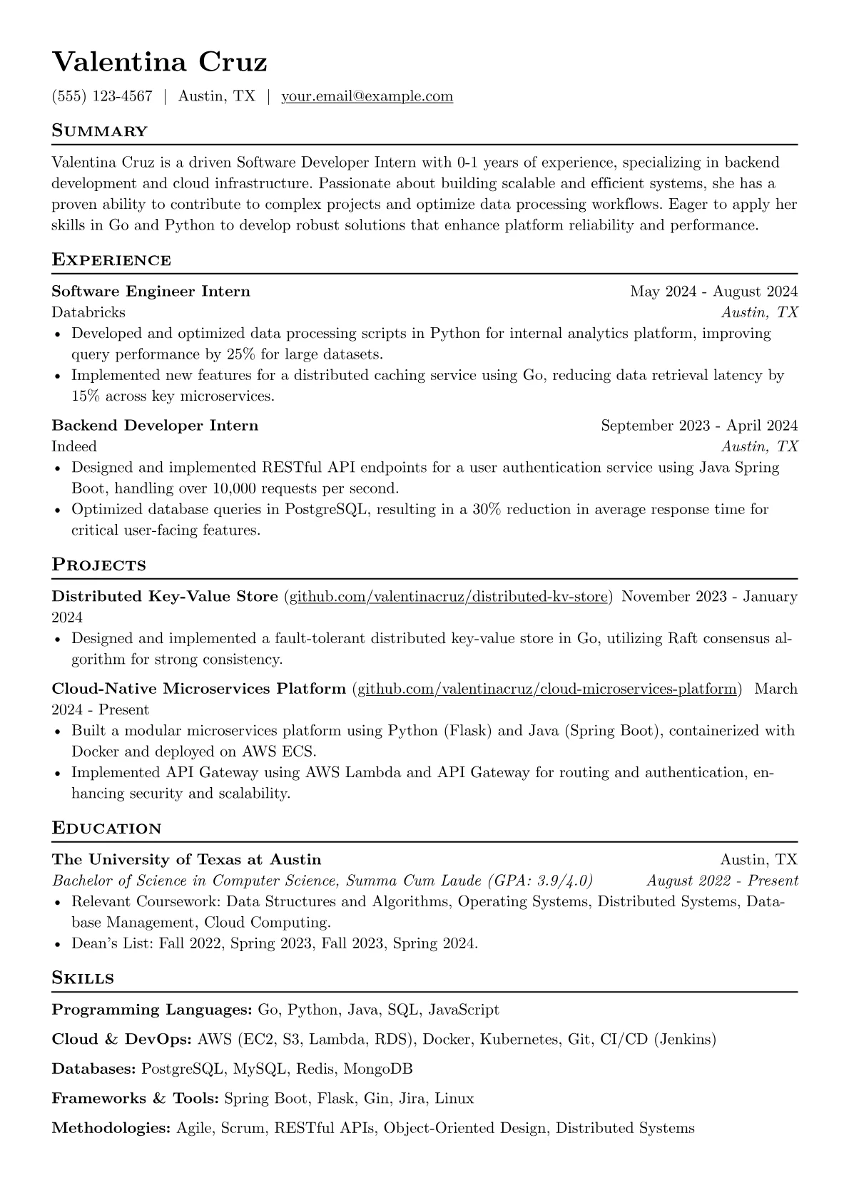 Software Developer Intern version - Page 1