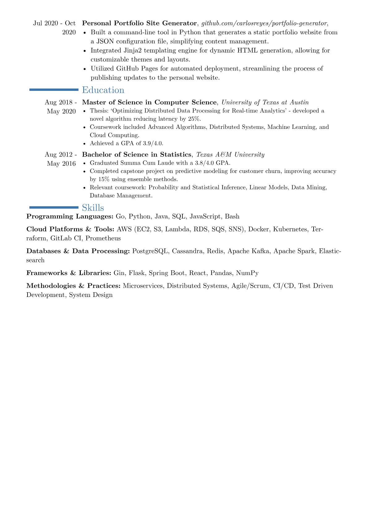 Software Development Engineer resume example, Career changer, page 2