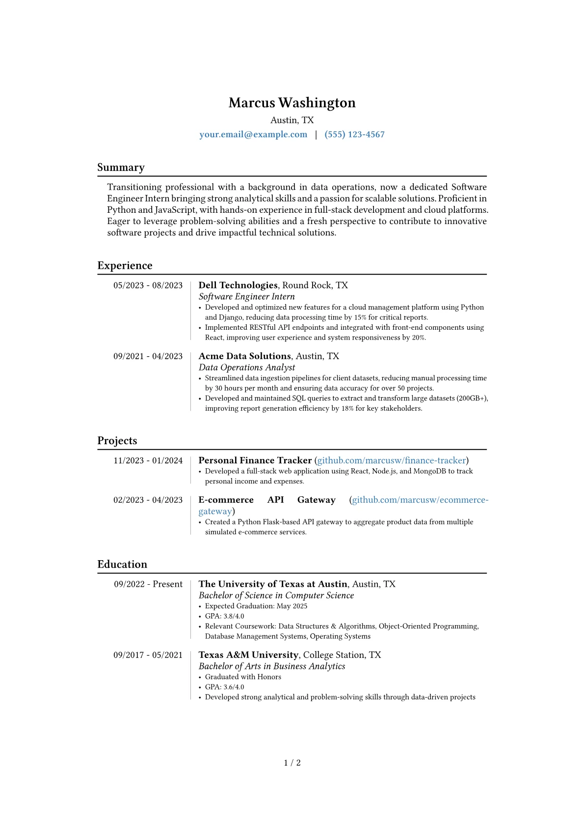 Career changer version - Page 1