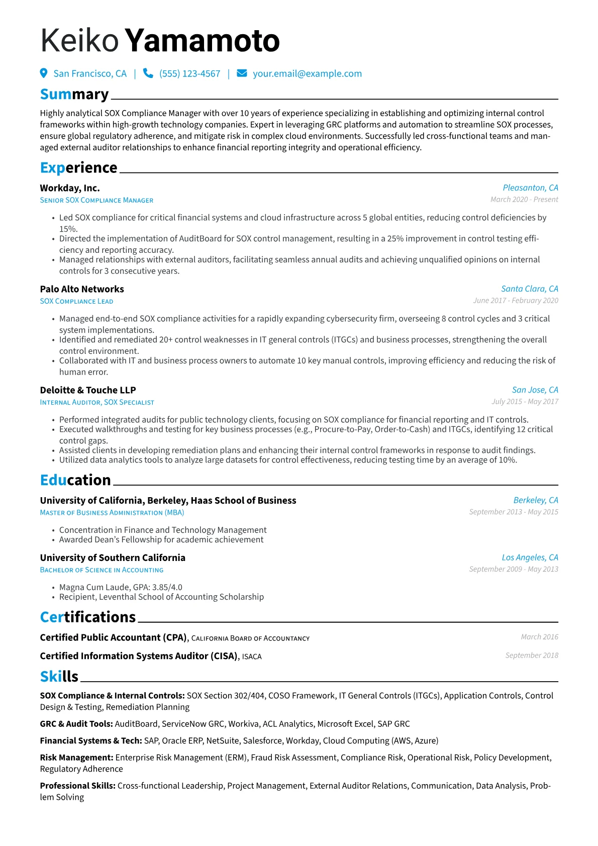 SOX Compliance Manager version - Page 1