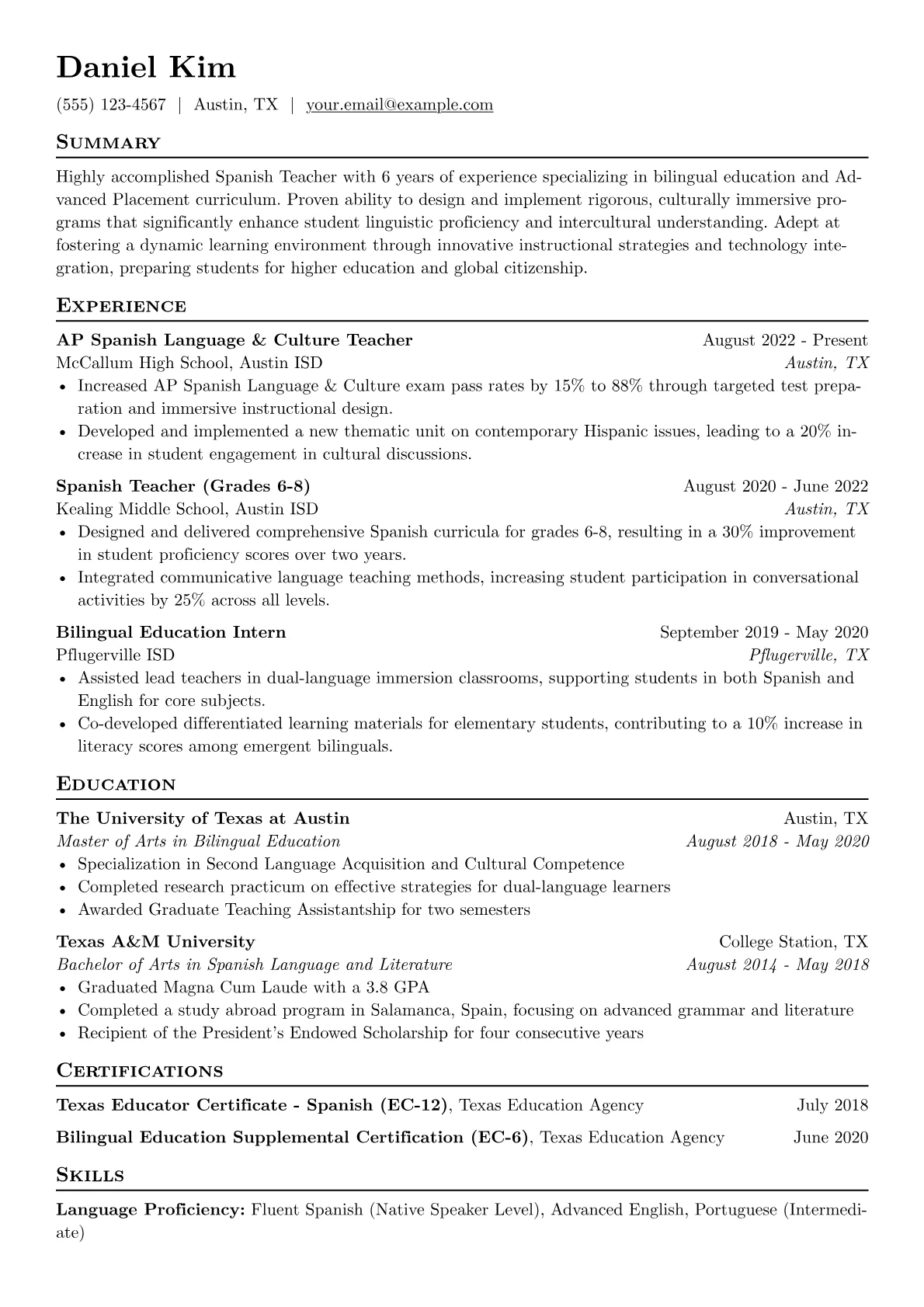 Spanish Teacher version - Page 1