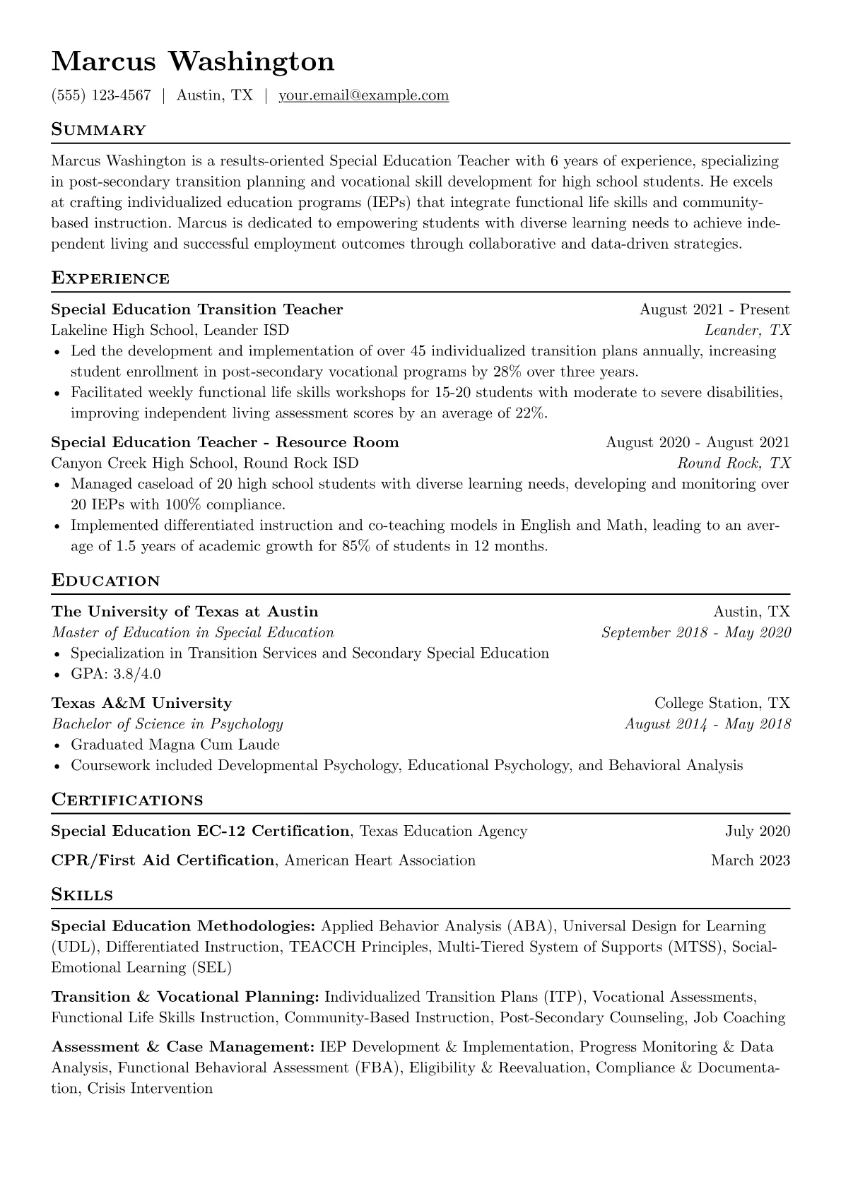 Special Education version - Page 1