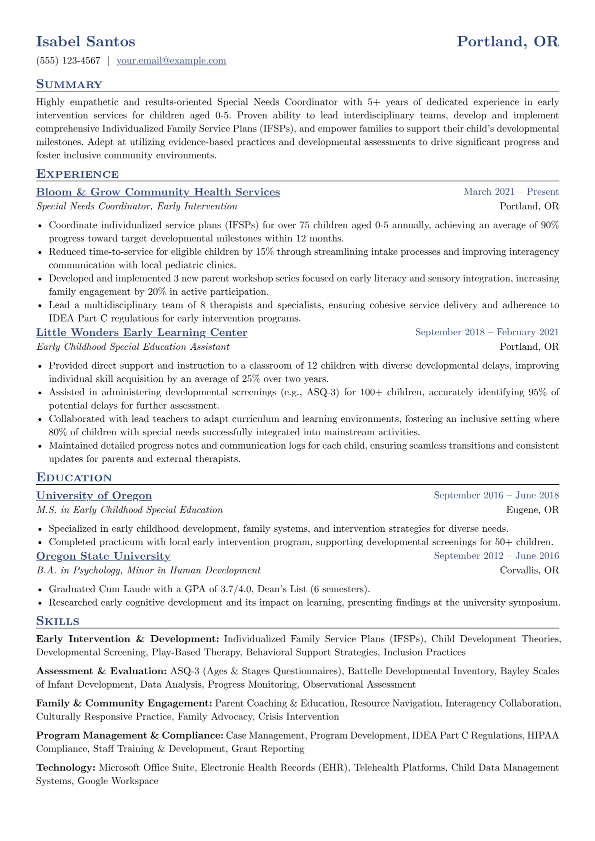 Early Intervention version - Page 1