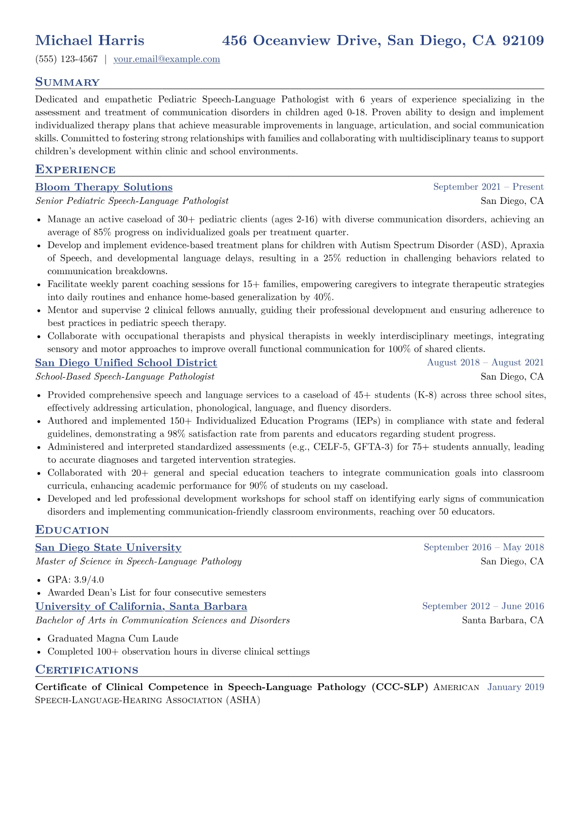 Pediatric SLP Focus version - Page 1