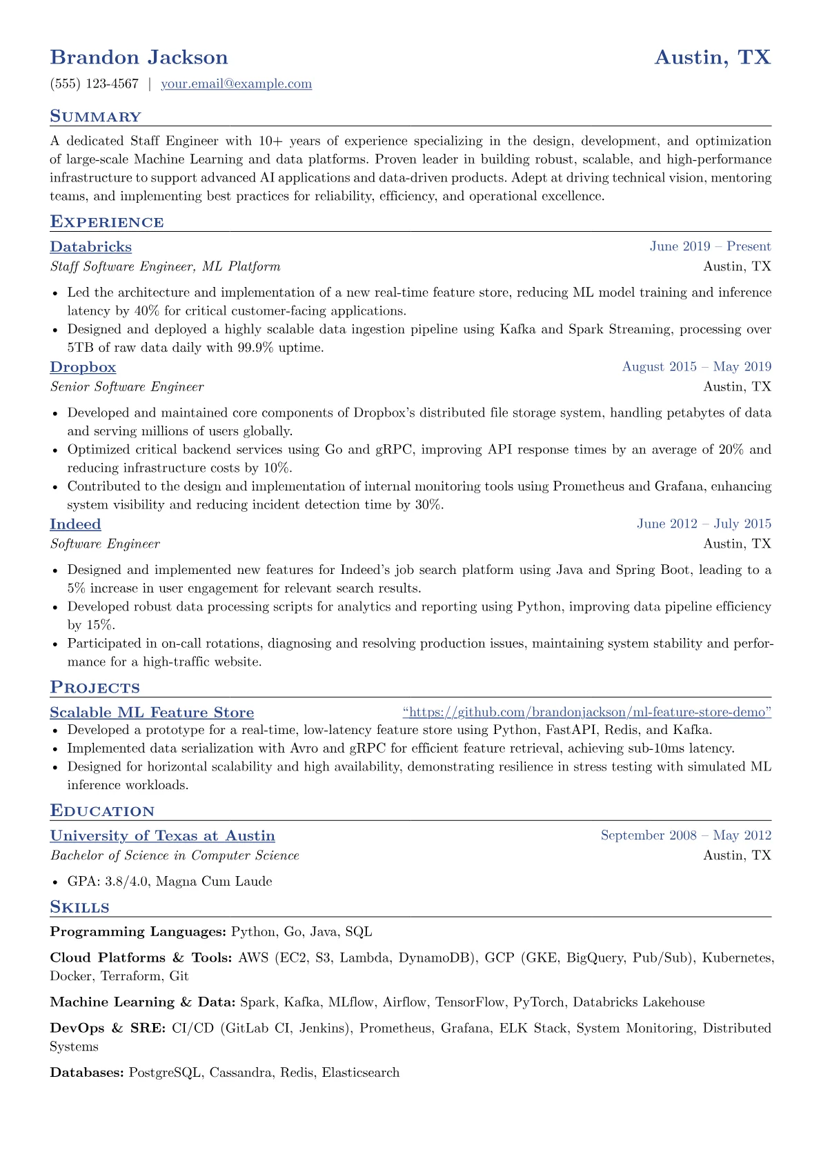 ML Infrastructure Lead version - Page 1