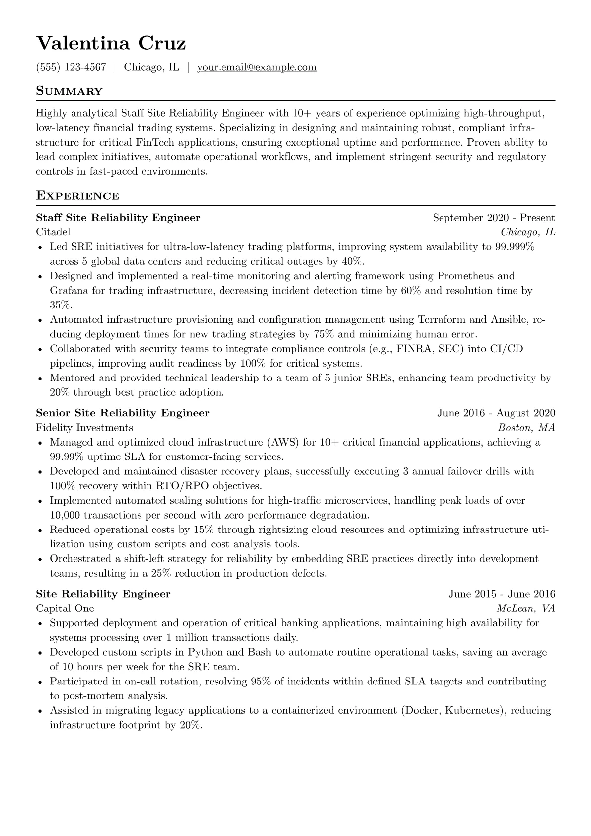 FinTech SRE Specialist version - Page 1