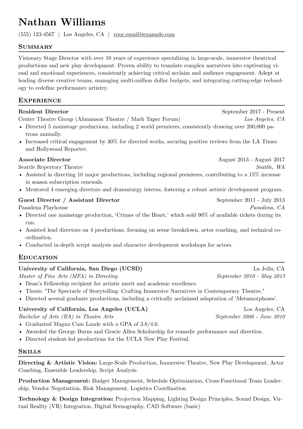 Senior Stage Director version - Page 1