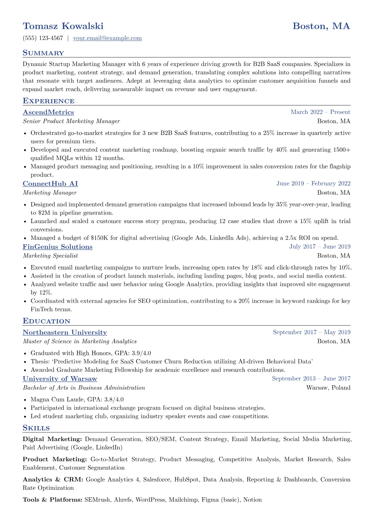 Startup Marketing version - Page 1