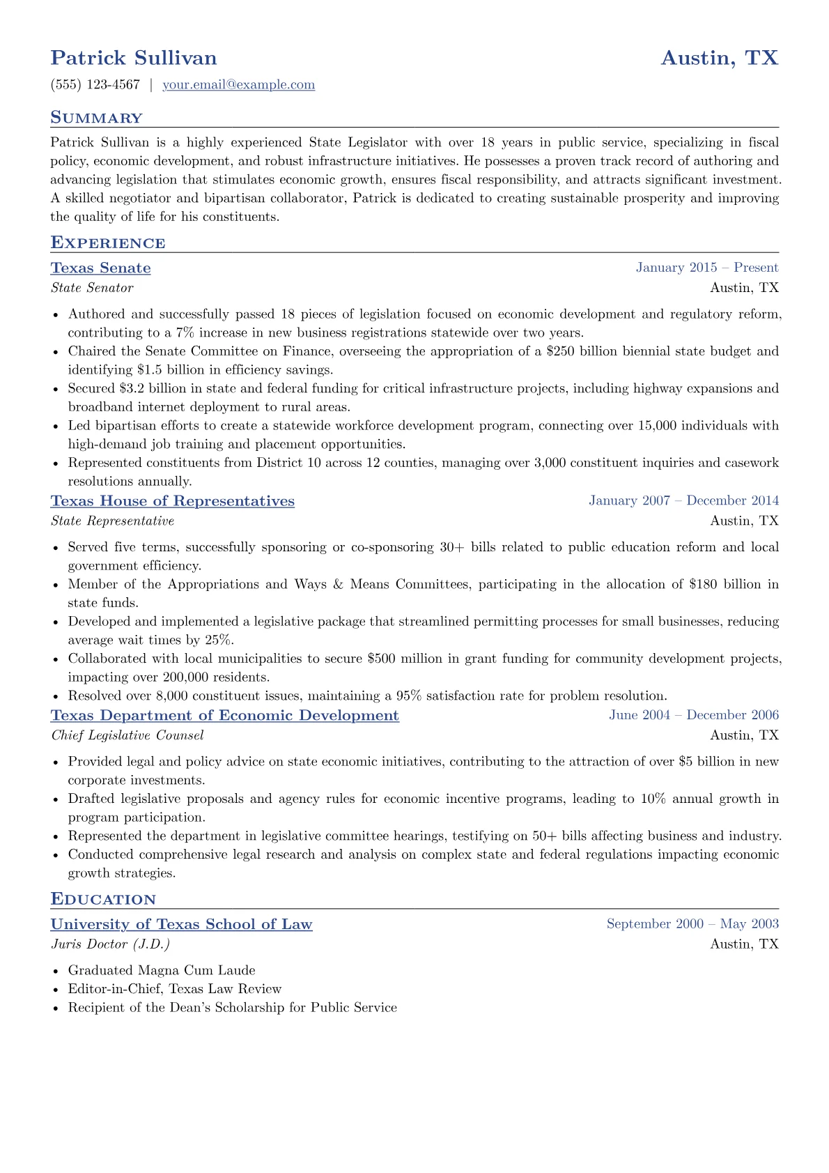 State Legislator version - Page 1