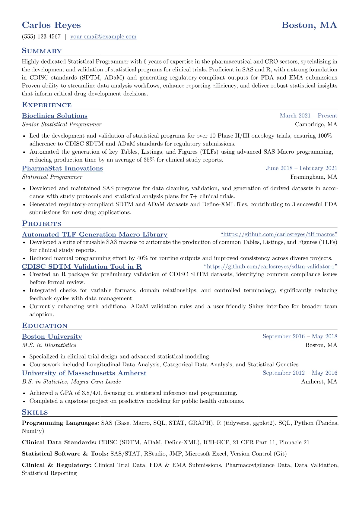 Statistical Programmer version - Page 1