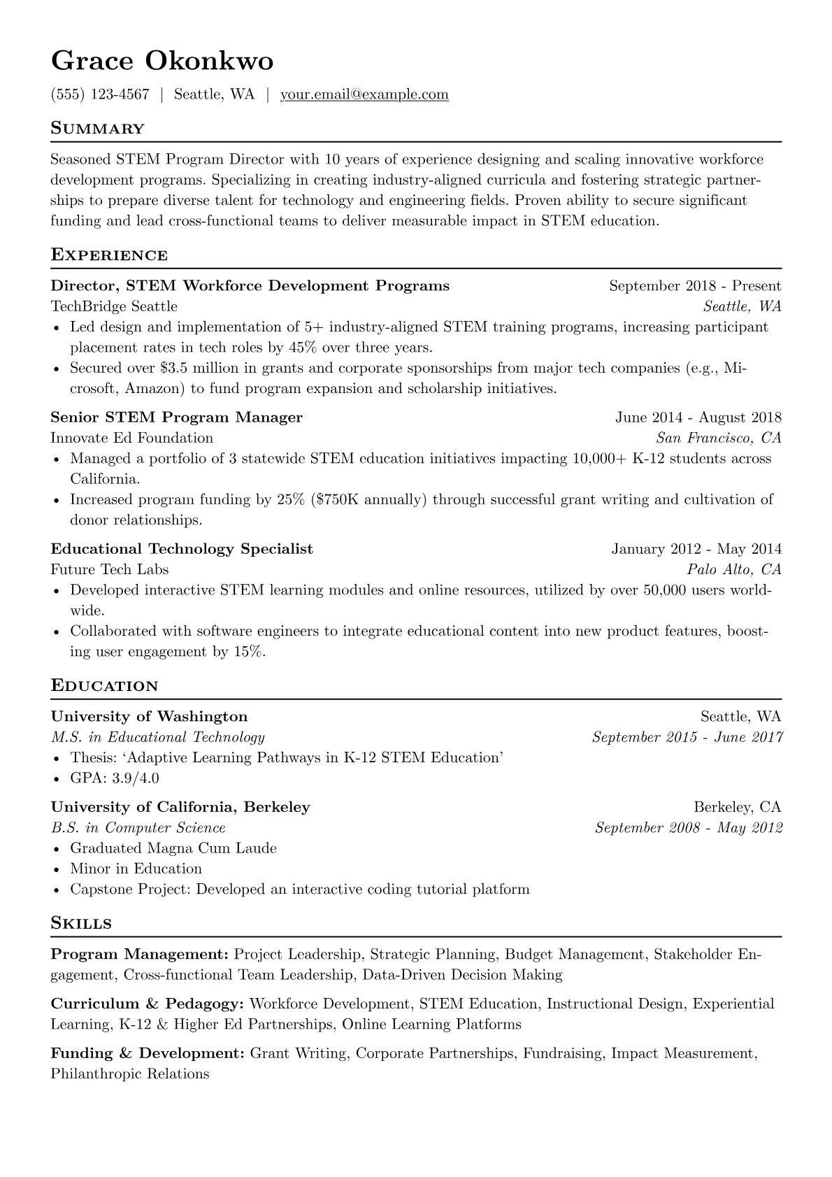 Program Management version - Page 1