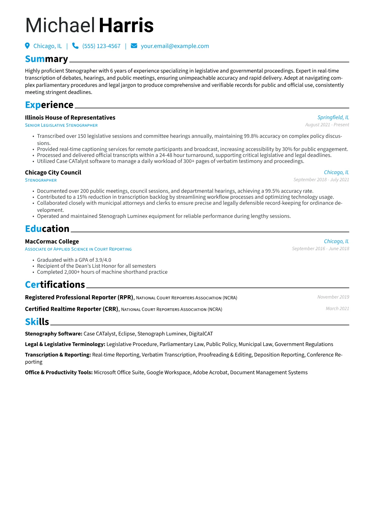 Legislative Stenographer version - Page 1