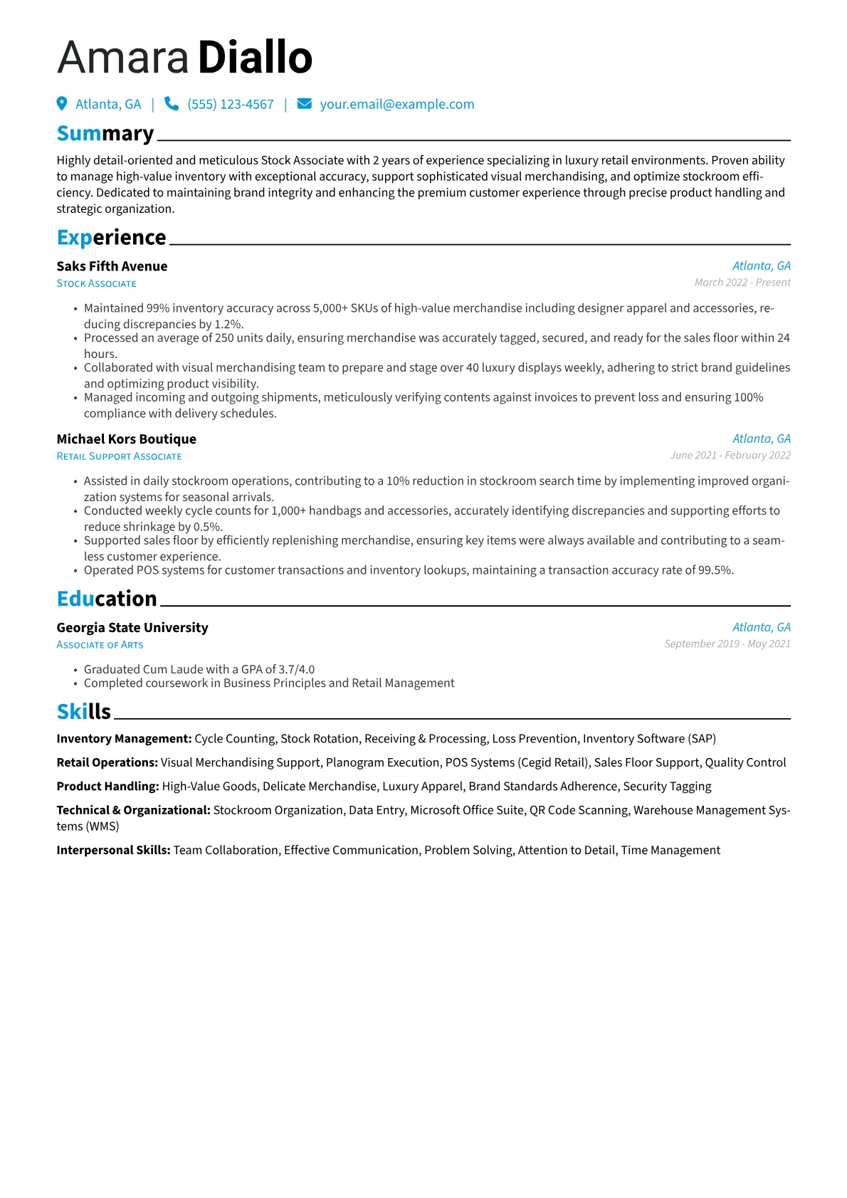 Luxury Retail Specialist version - Page 1