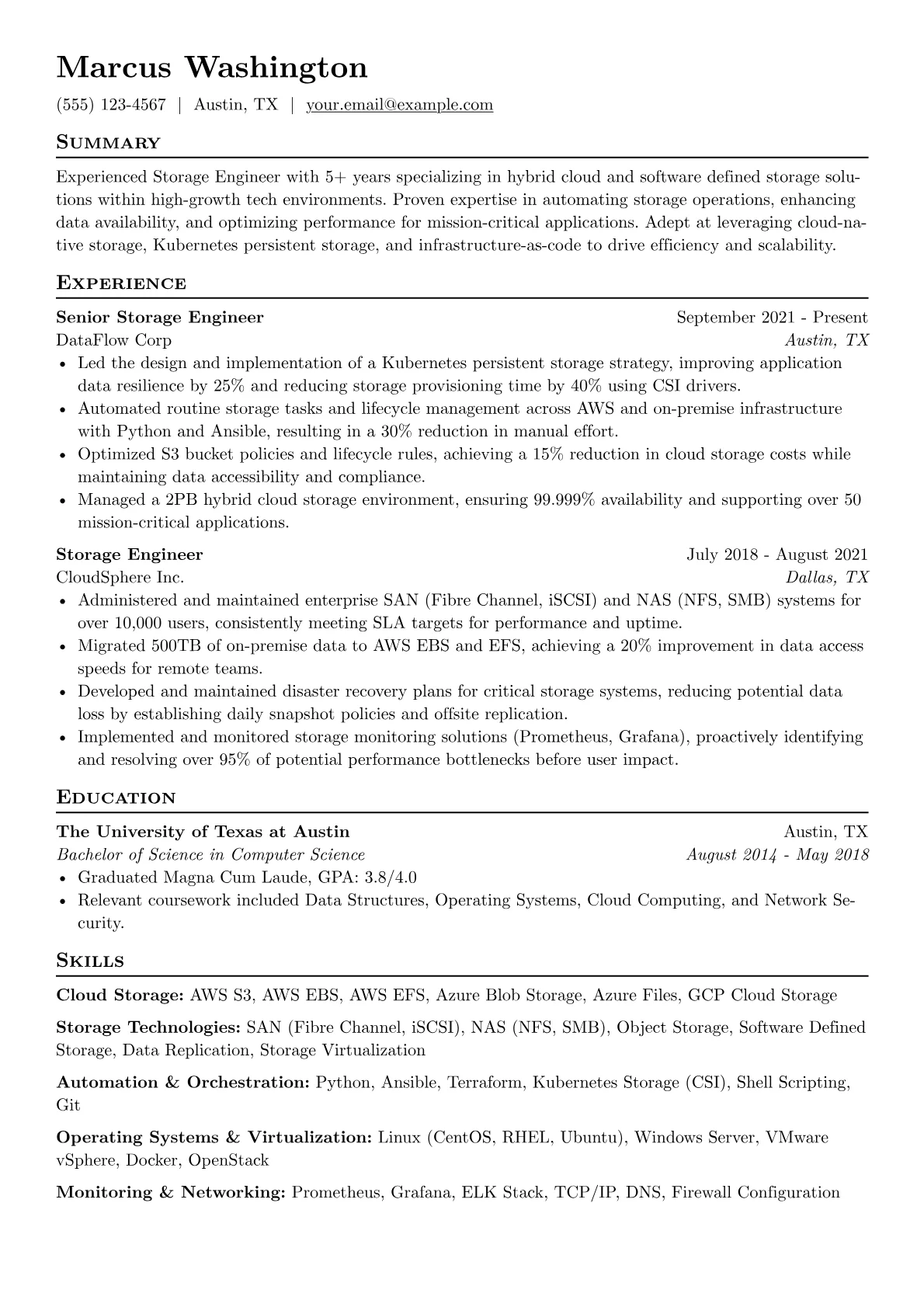 Storage Engineer version - Page 1