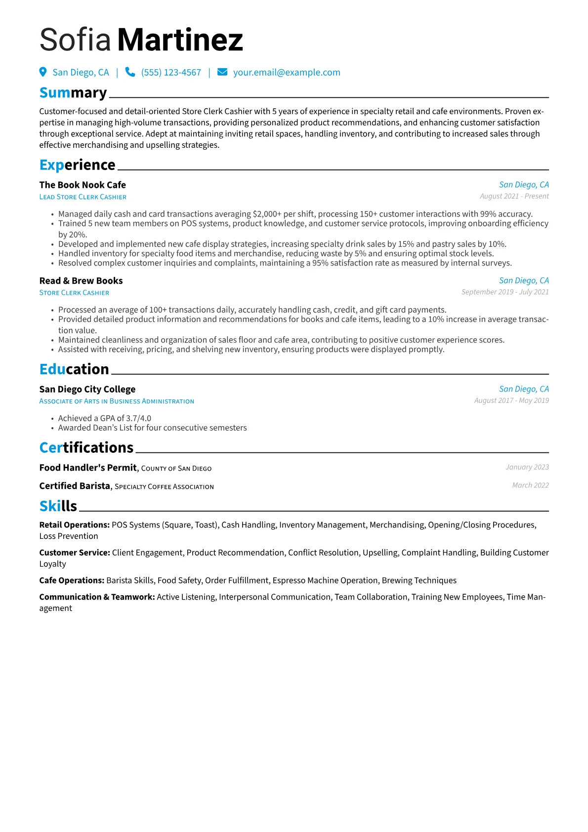 Retail Operations version - Page 1