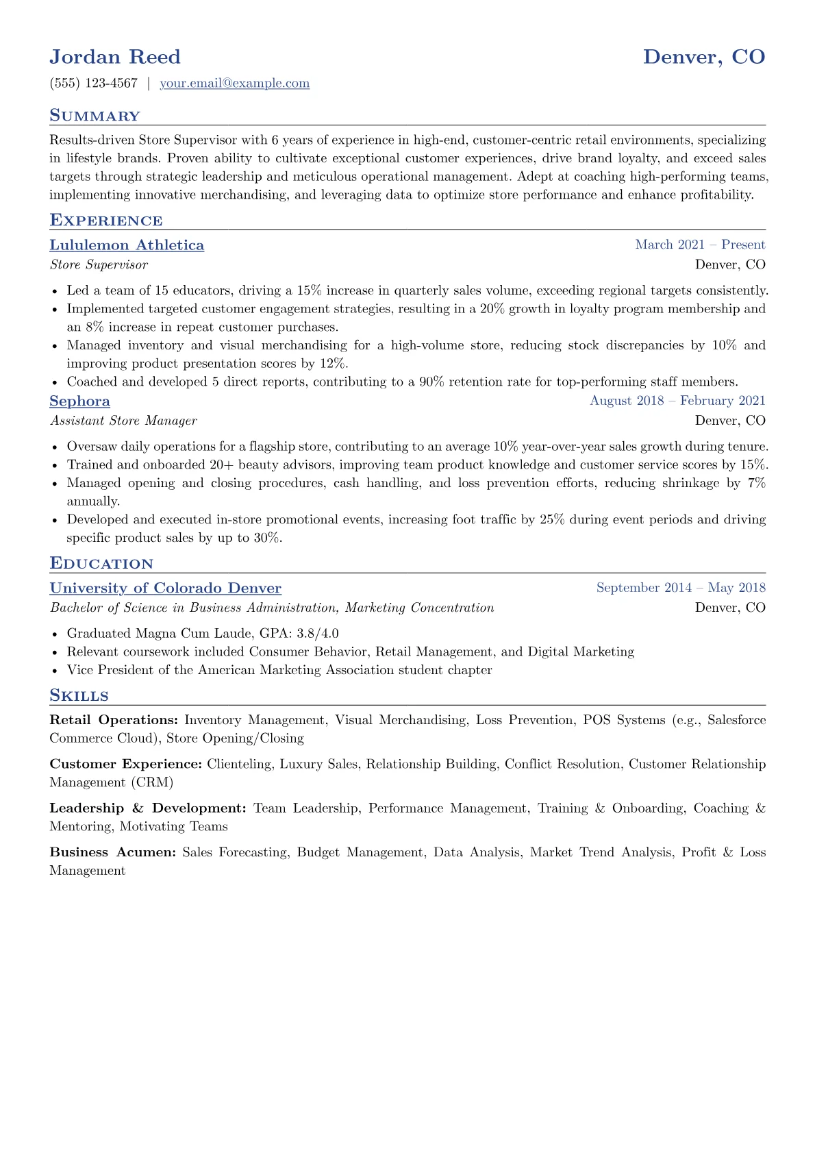 Store Supervisor version - Page 1