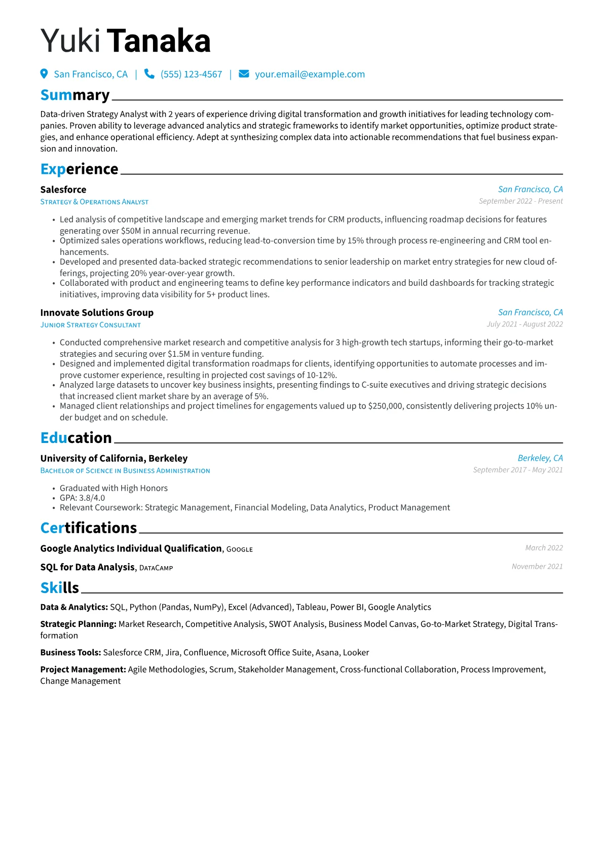 Tech Strategy Analyst version - Page 1