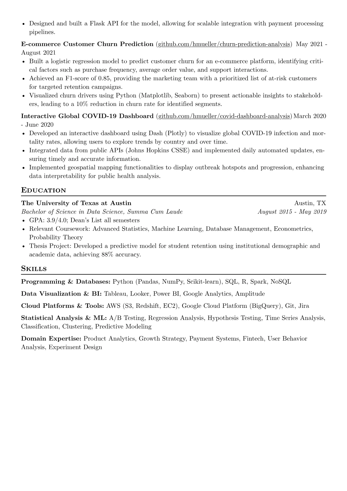 Stripe resume example, Programming & Databases, page 2