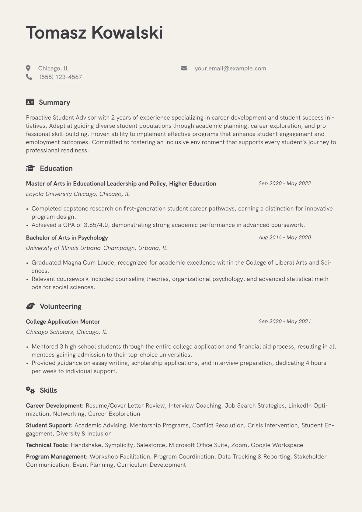 Career Development Focus version - Page 1