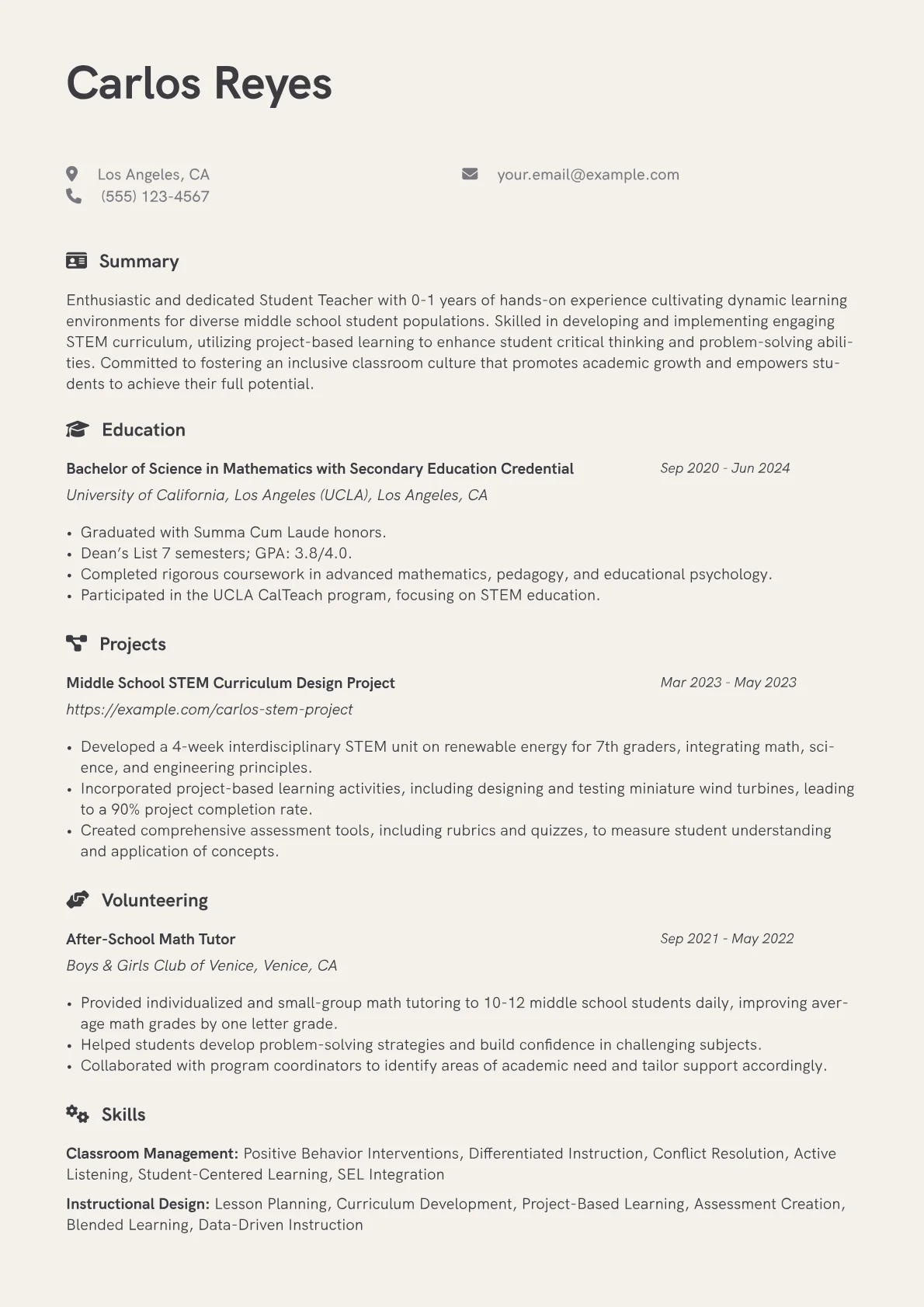 Student Teacher version - Page 1