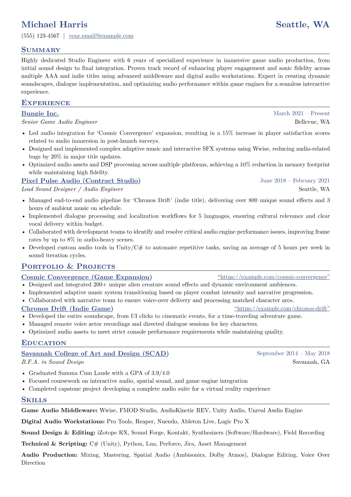 Game Audio Specialist version - Page 1
