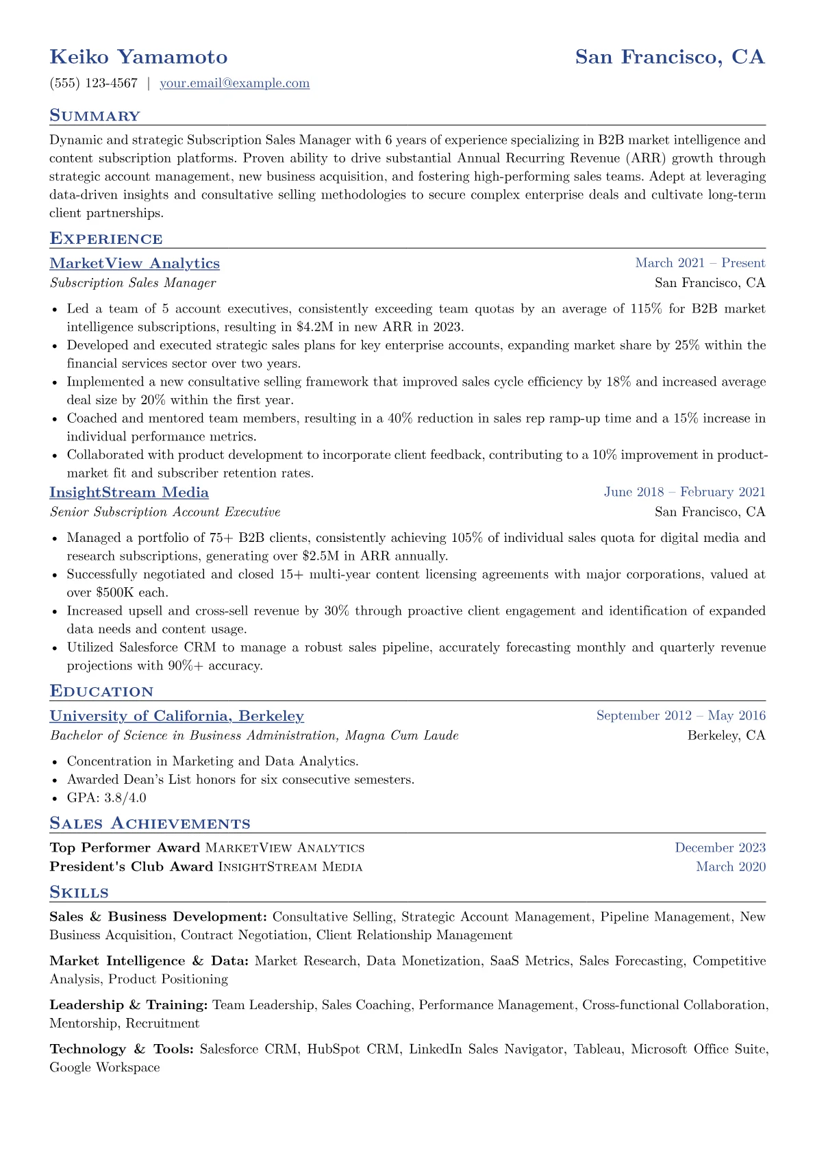 Sales & Business version - Page 1