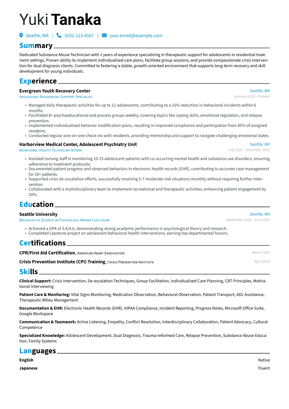 Substance Abuse Technician version - Page 1