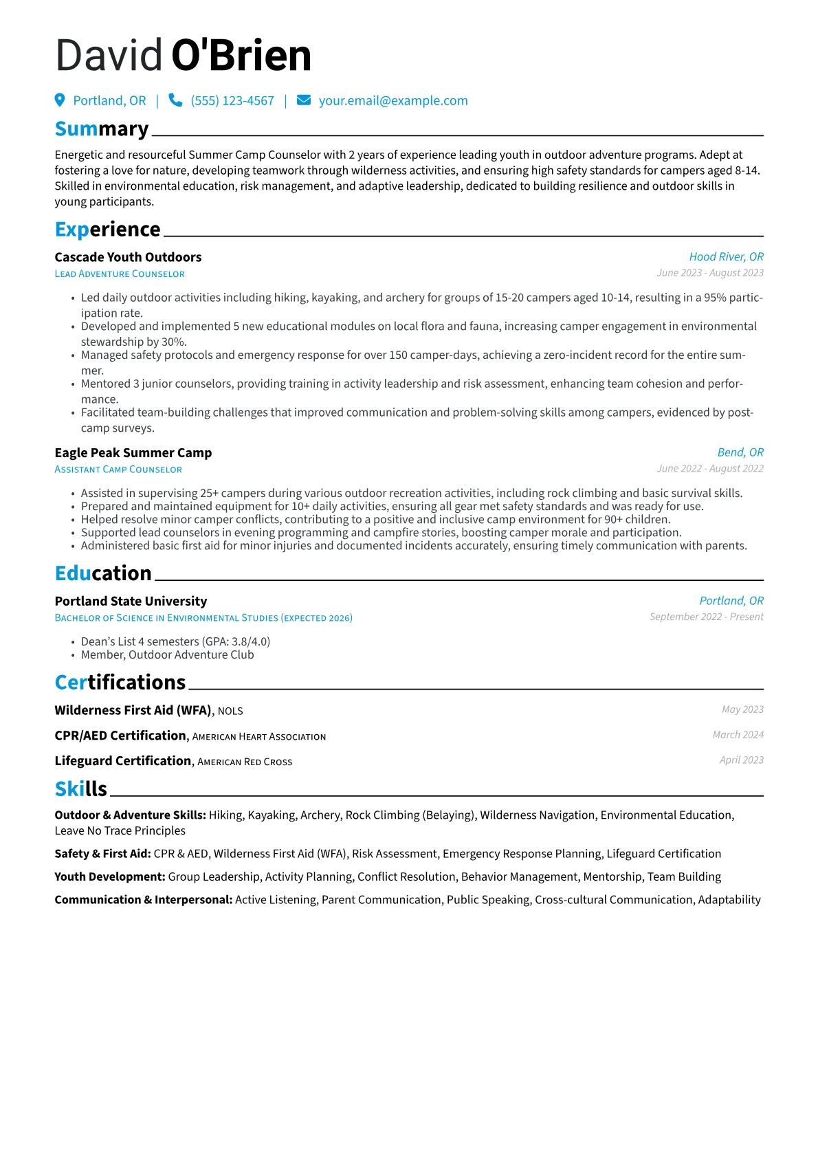 Outdoor Adventure Focus version - Page 1
