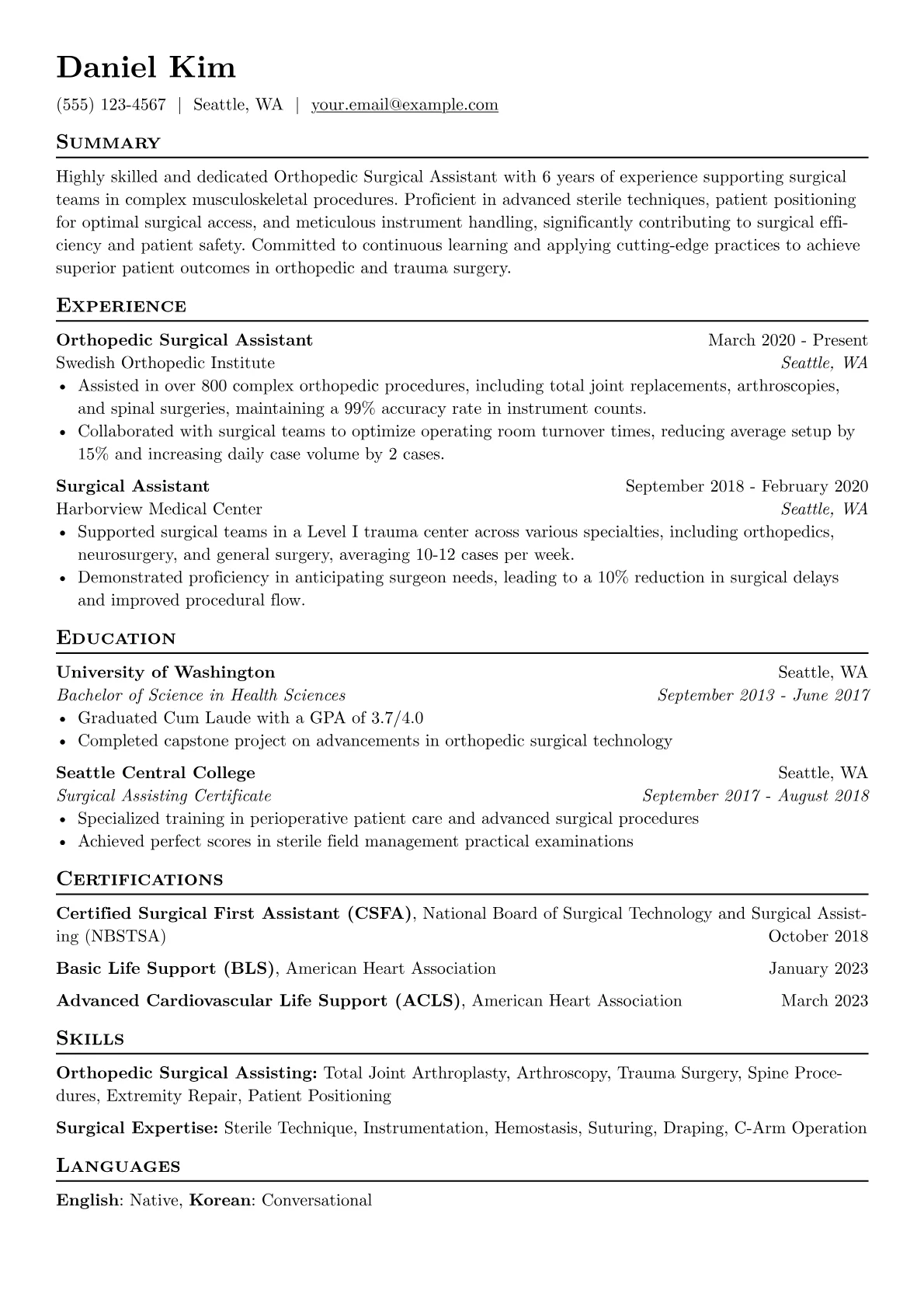 Surgical Assistant version - Page 1