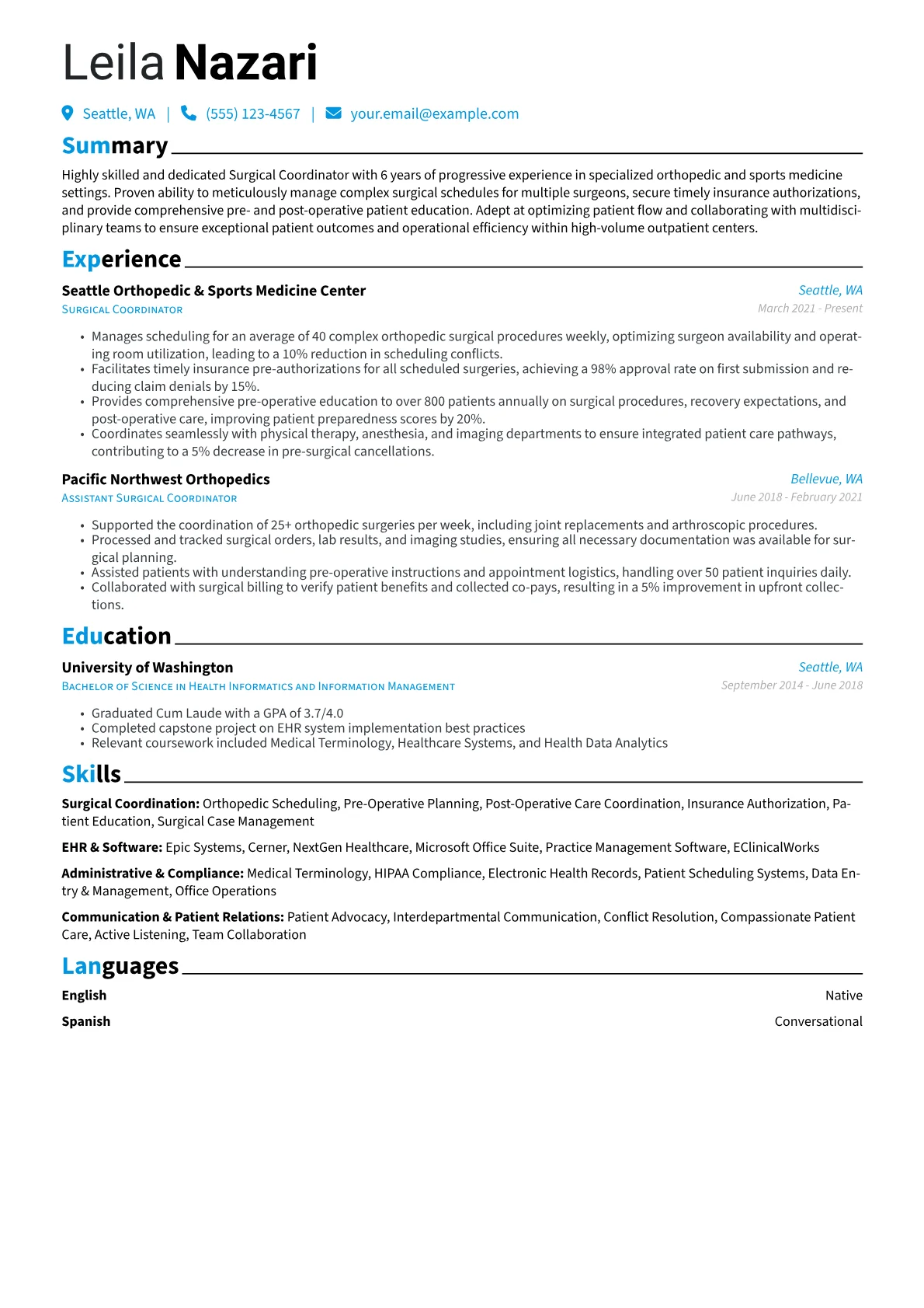 Outpatient Orthopedic version - Page 1