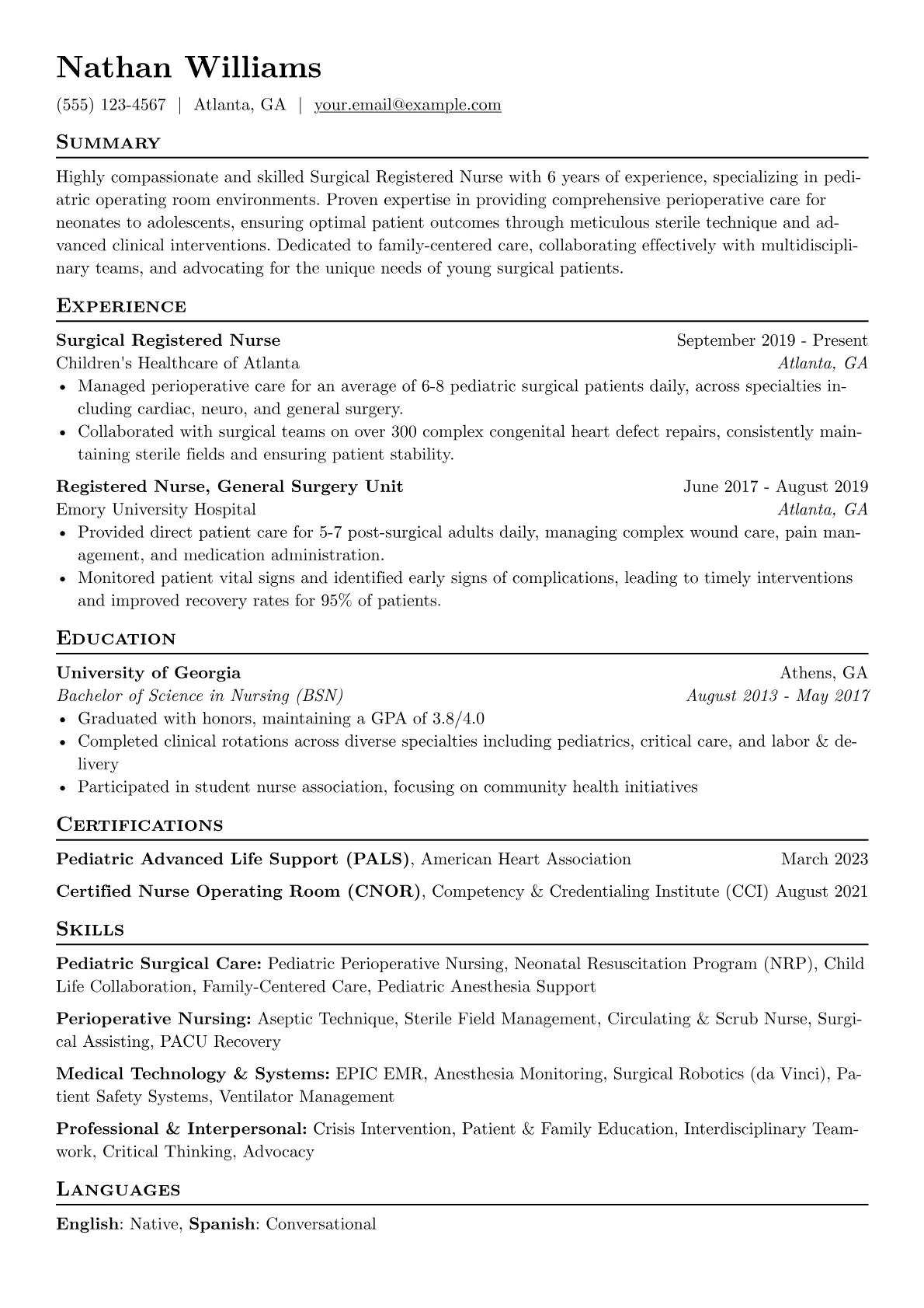 Pediatric Surgical RN version - Page 1