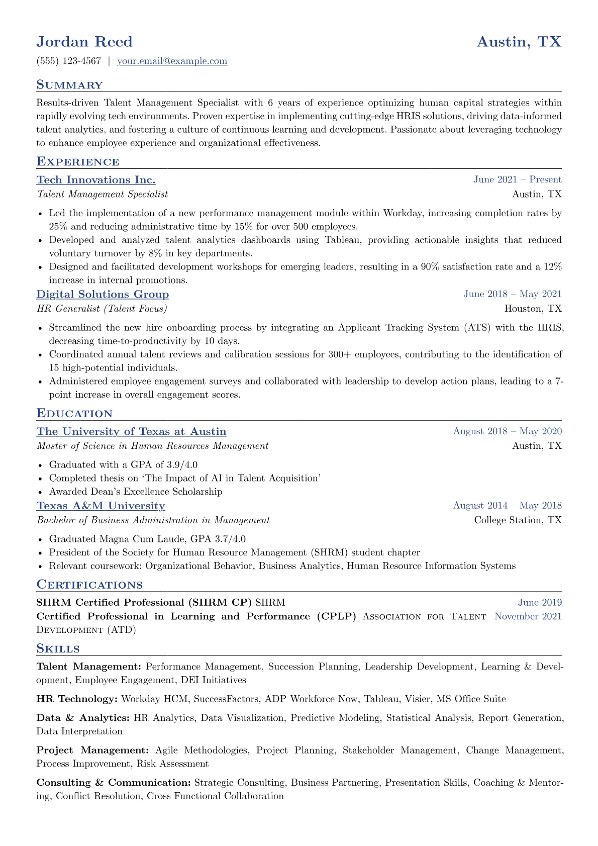 Talent Management version - Page 1