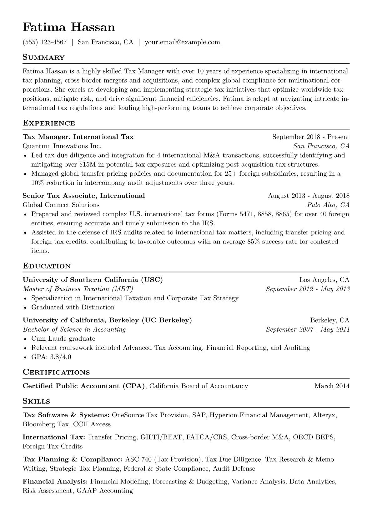 International Tax Manager version - Page 1