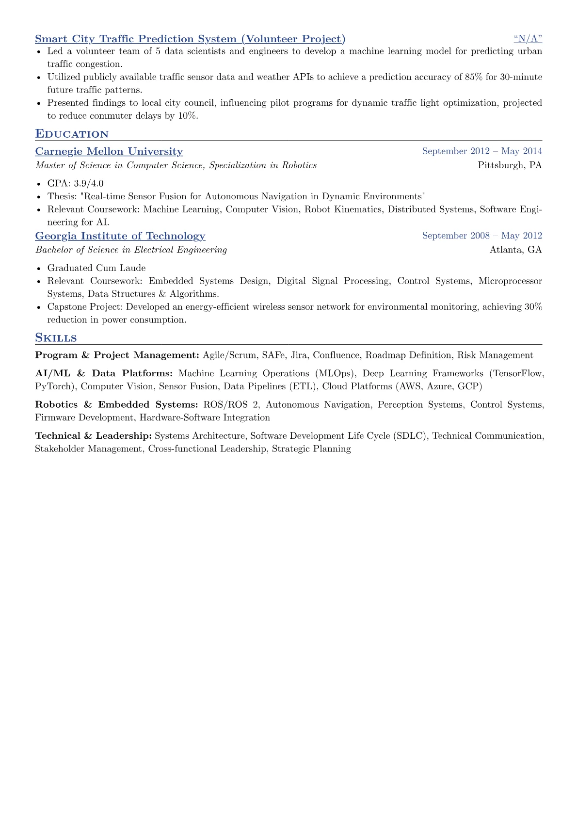 Technical Program Manager resume example, Program & Project, page 2